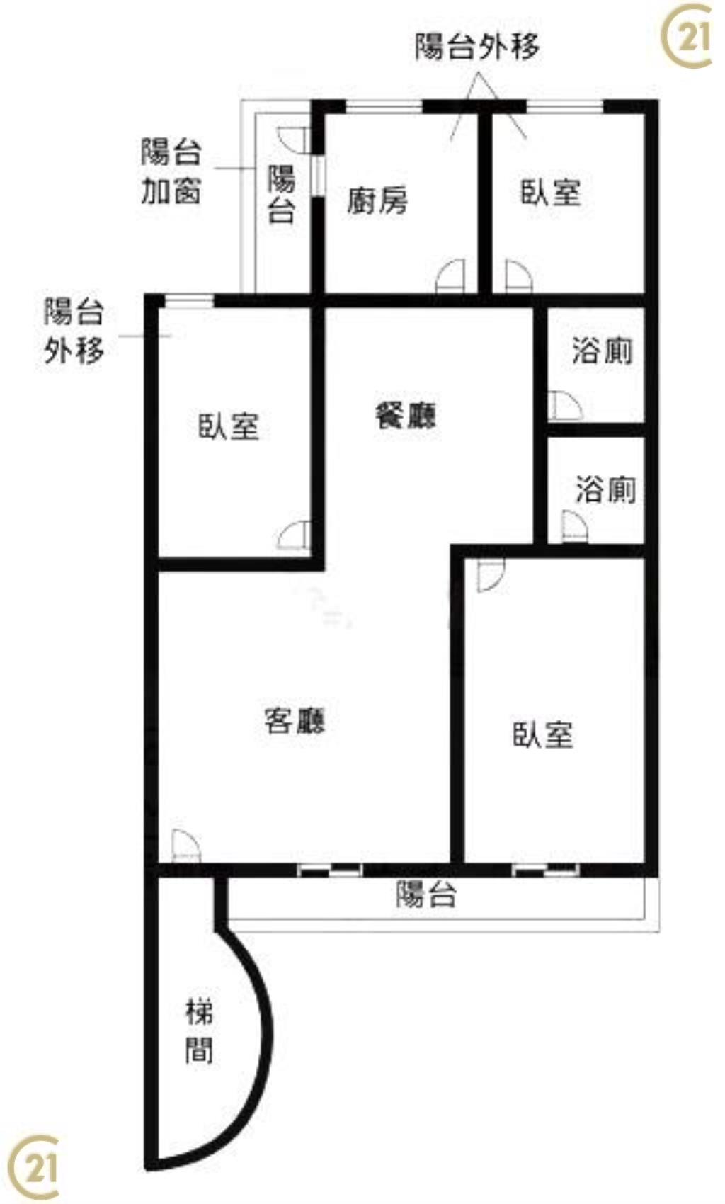 超低公設芝蘭華廈三房