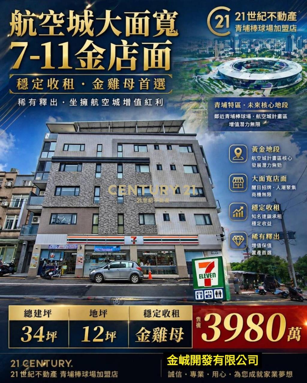 航空城大面寬7-11金店面