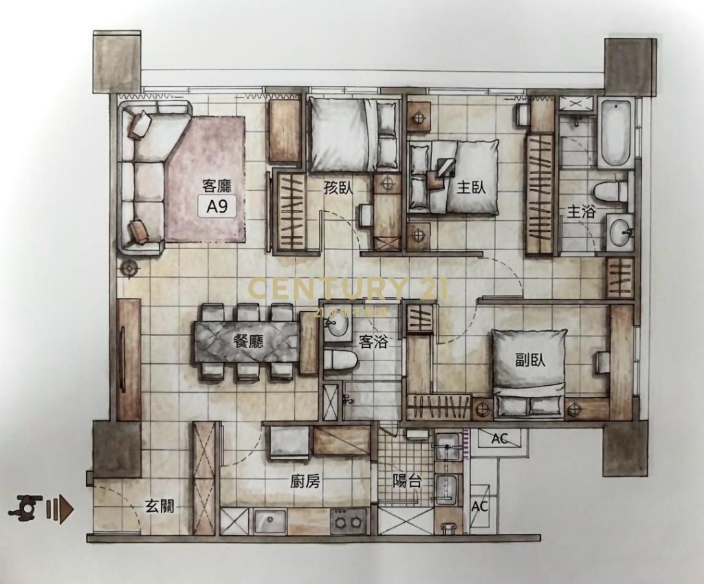 林口A9家樂福亞昕昕銀座次頂層邊間3房車