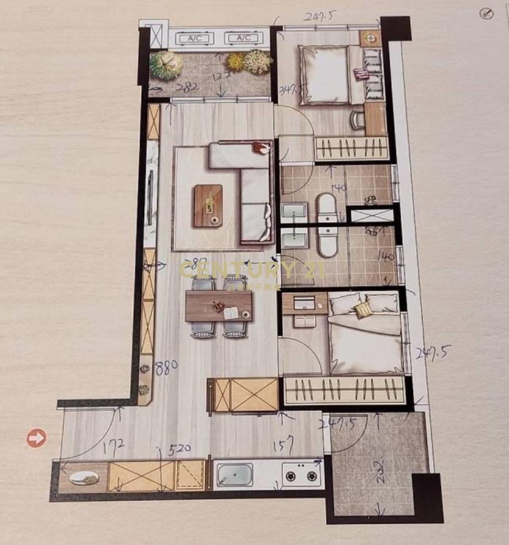 龍潭台積電旁_月沐青2房車 