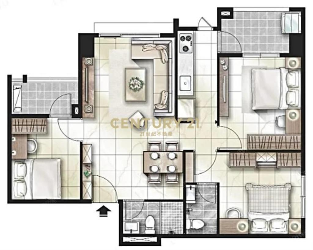 桃園站前G08東門國小裝潢3房+車位