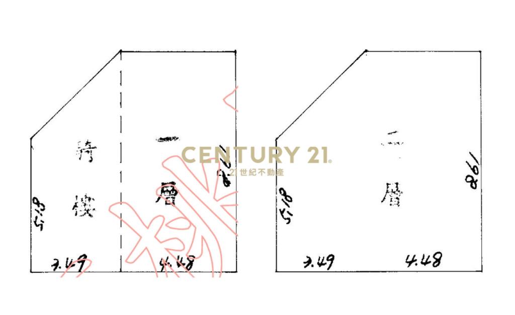 桃園站前東門國小三角窗2層樓收租店面+車