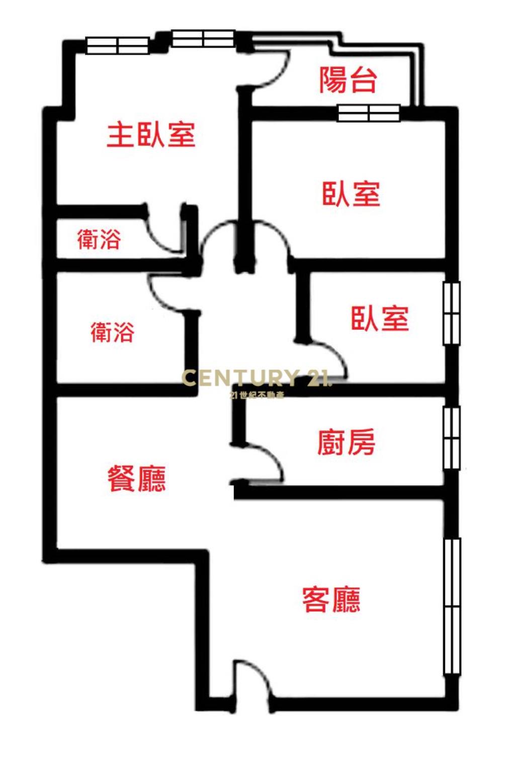 中正大第藝文G11邊間3房