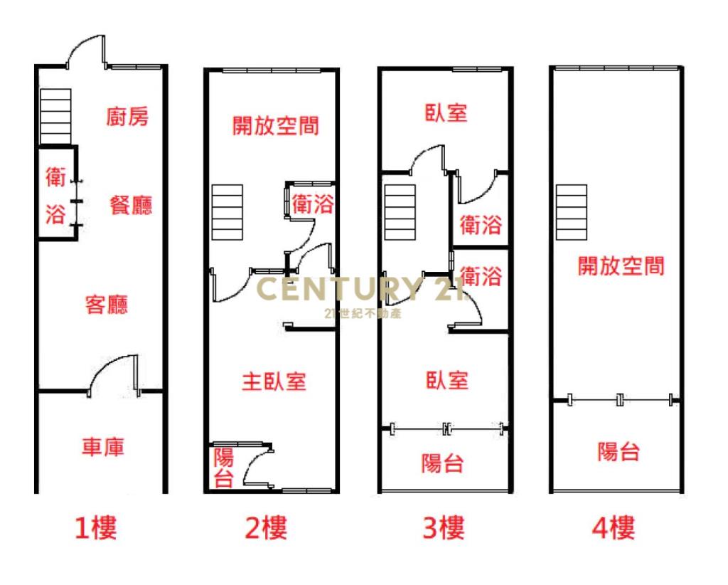 龜山光明街時尚裝潢4層樓3套房透天