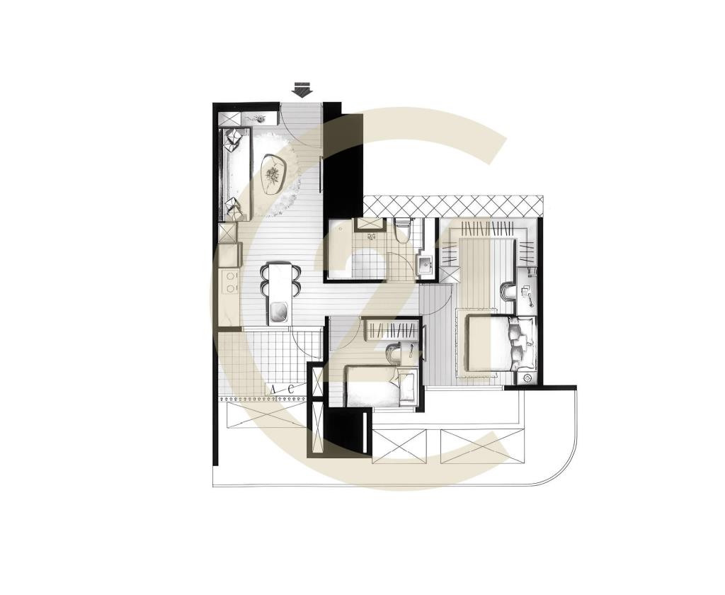 七期市政新銳高樓視野戶2房+車位