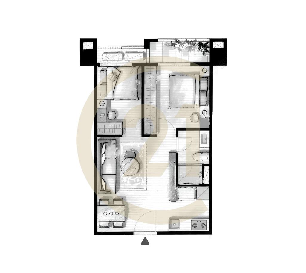達麗創世紀2房平車