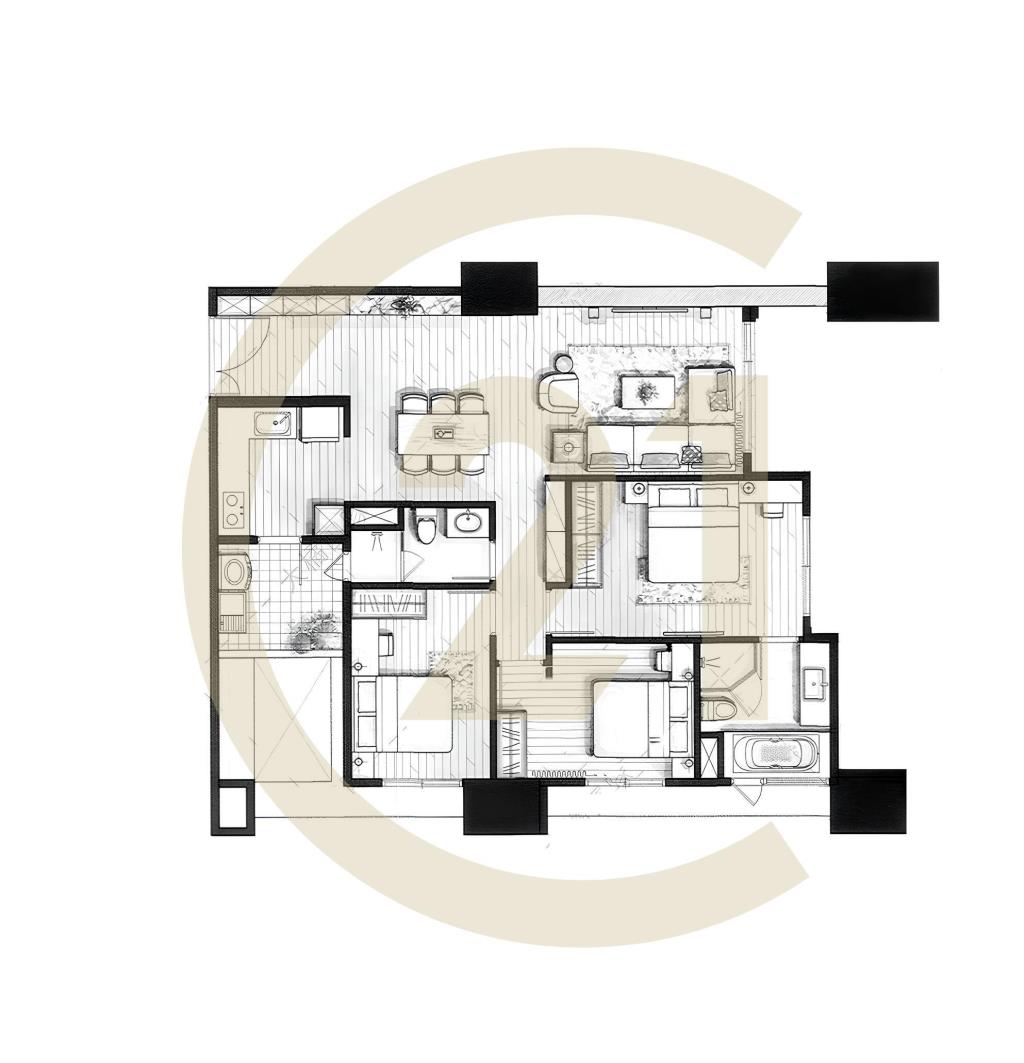 水湳經貿豐邑PARK ONE大三房平車