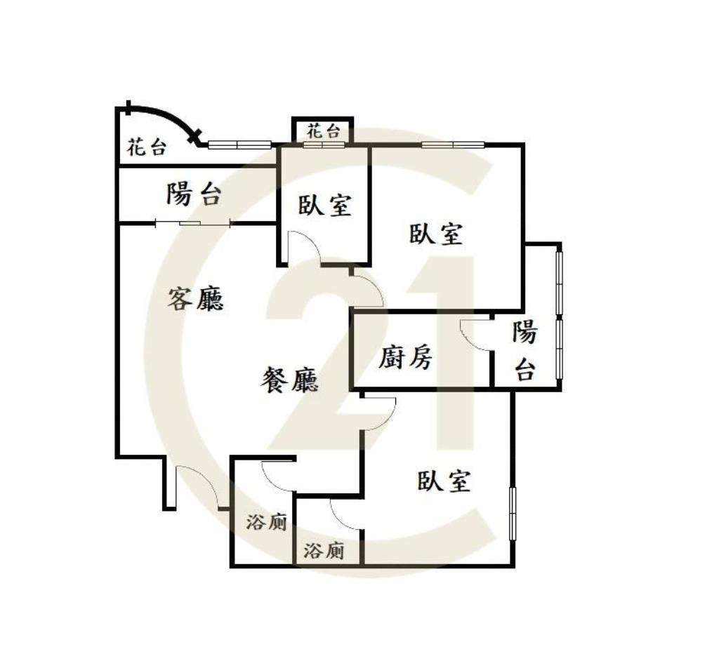 逢甲商圈熊貓天下美3房平車