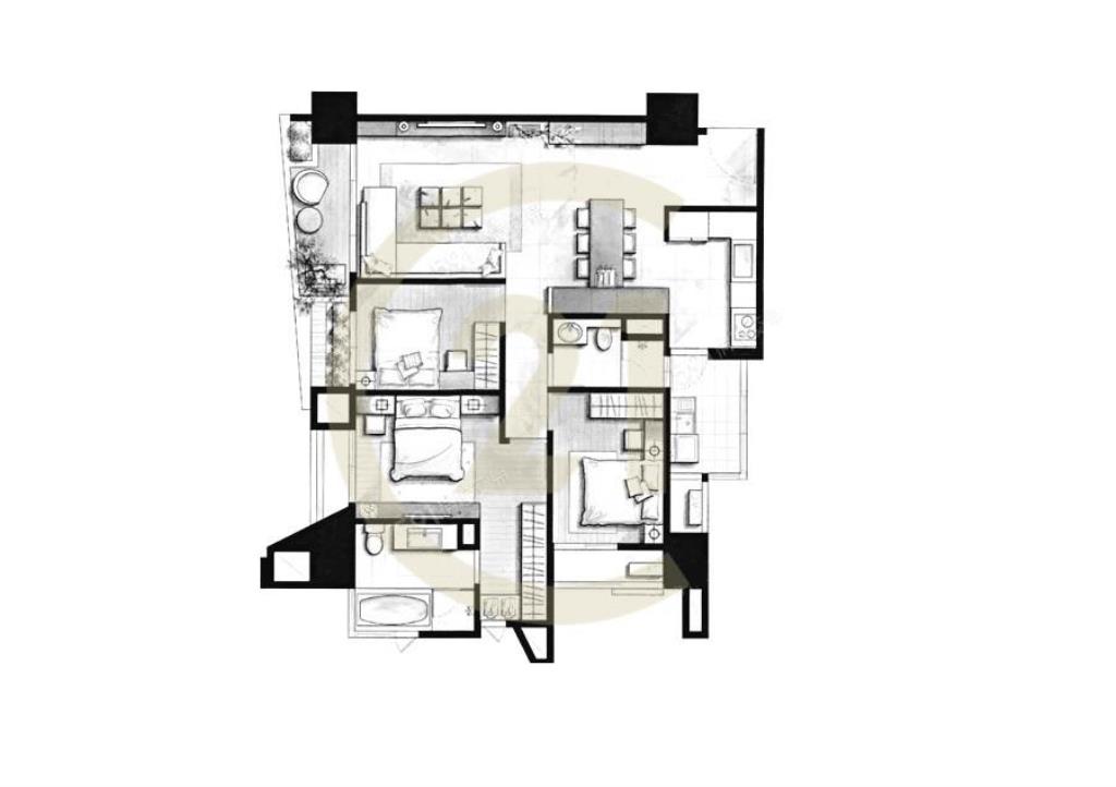 單元二愛樂OP.1三房雙平車頂奢裝潢戶