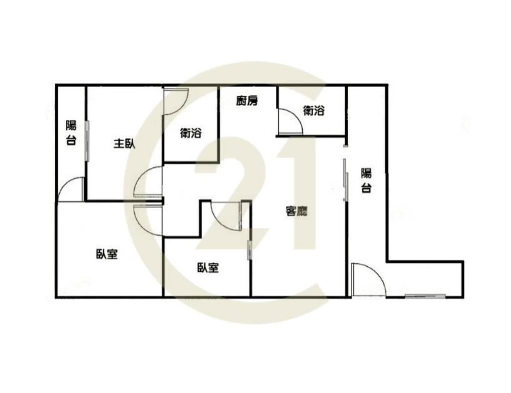 中興商圈全新整理三房美寓