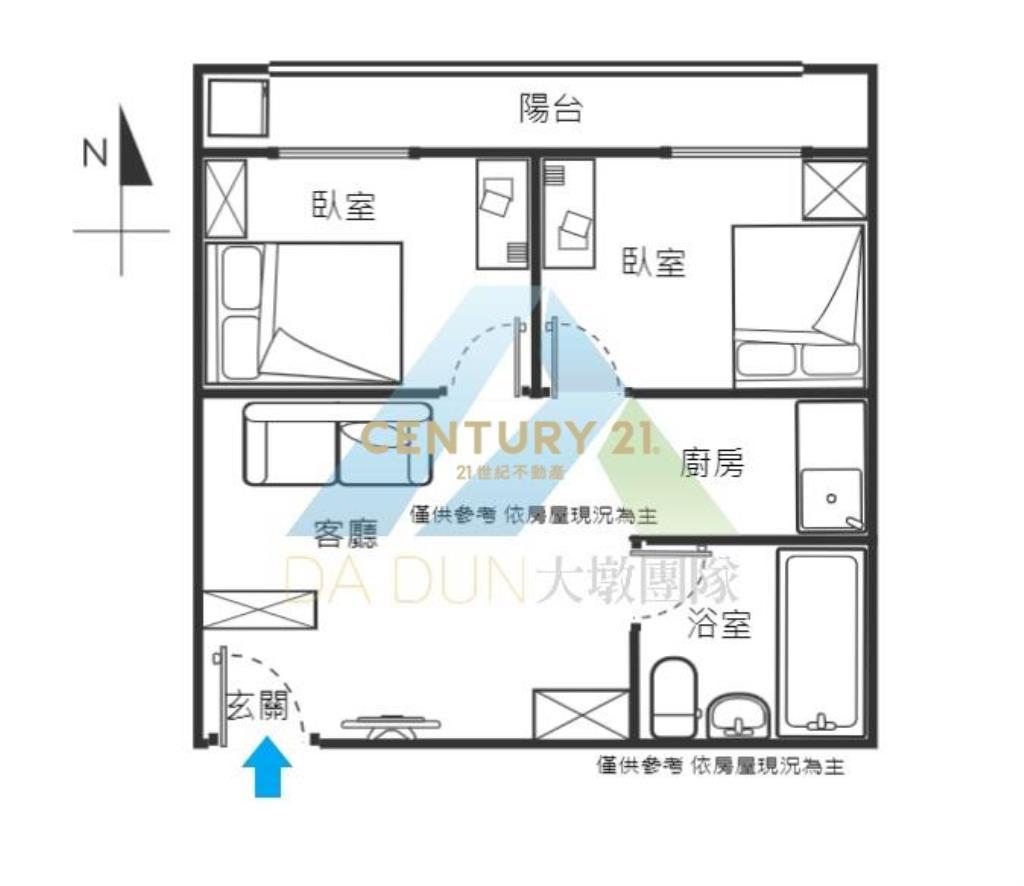 捷運四維國小次頂樓二房