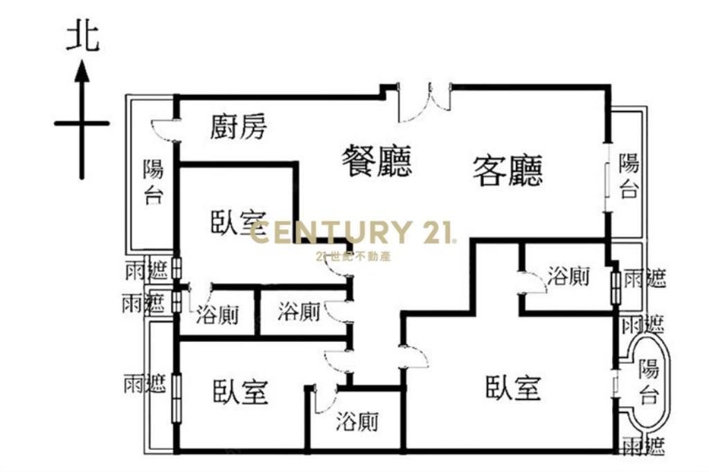 精銳海德一號面公園三房四平車 