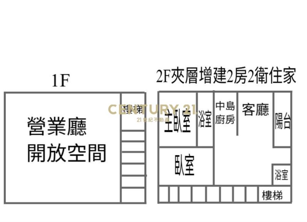 嶺東商圈大面寬+2房2衛店住