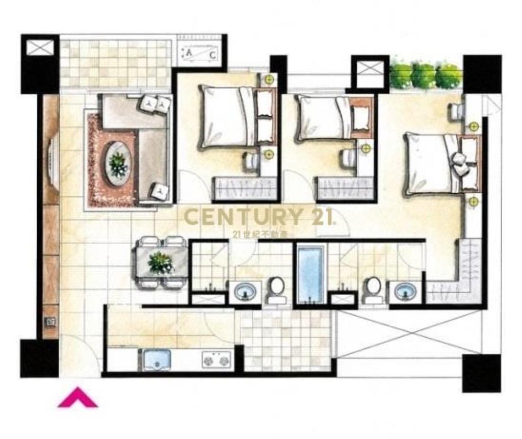 ☆租補~家具電~櫻花巨人3房平車