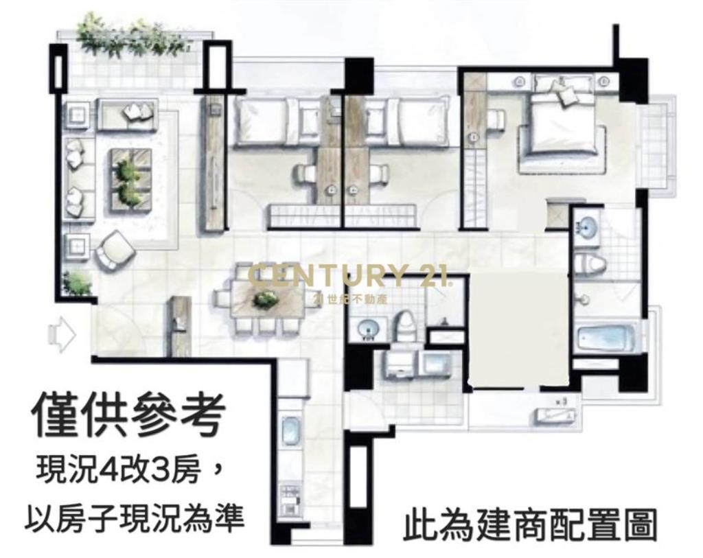 南屯權美4改3房雙平車