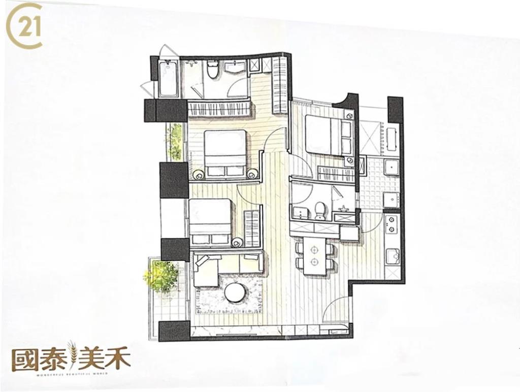 北屯14期國泰美禾3房平車