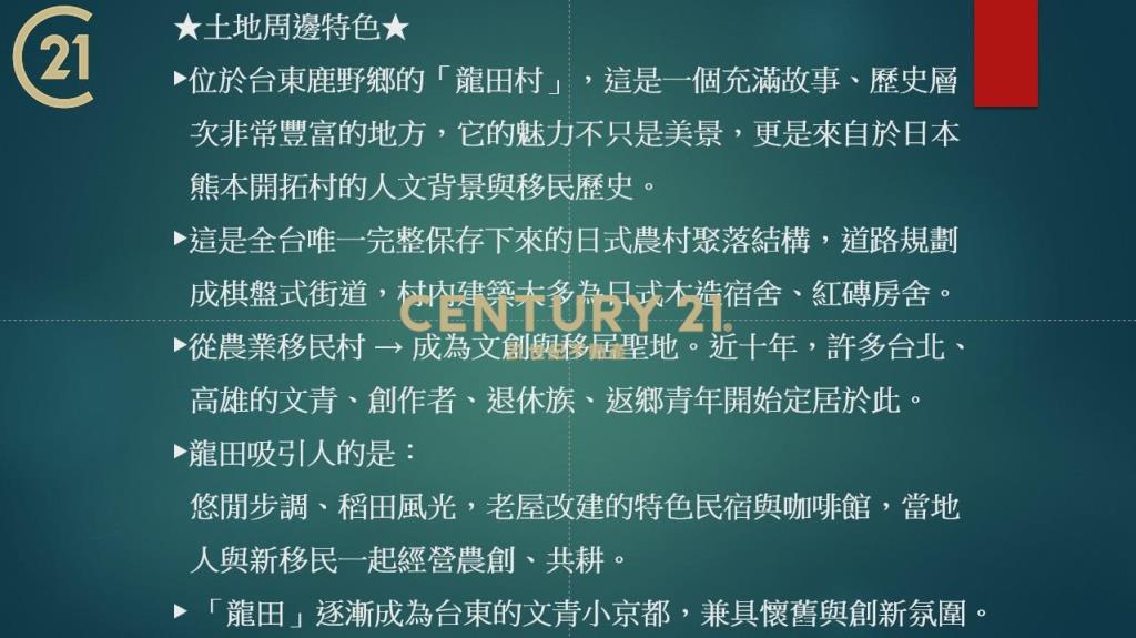 鹿野龍田小農地 文創移居聖地(專任)